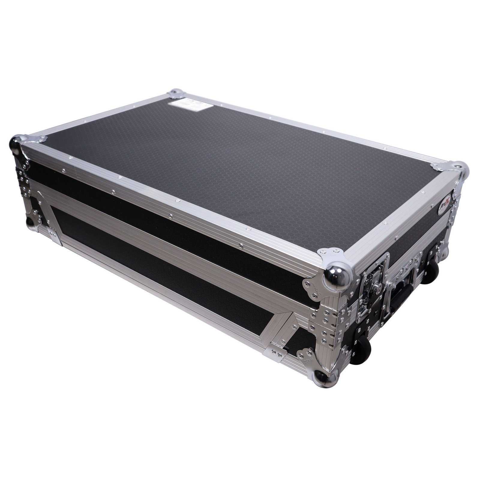 ProX ATA Flight Style Road Case For Pioneer DDJ-FLX10 DJ Controller w/Laptop Shelf 1U Rack Space Wheels: SILVER/BLACK - Image 2
