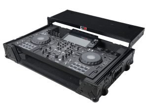 ProX ATA Style DJ Controller Case for Pioneer DDJ-REV5 XDJ-RX3 RX2 W/ Laptop Shelf and Wheels | Black Finish