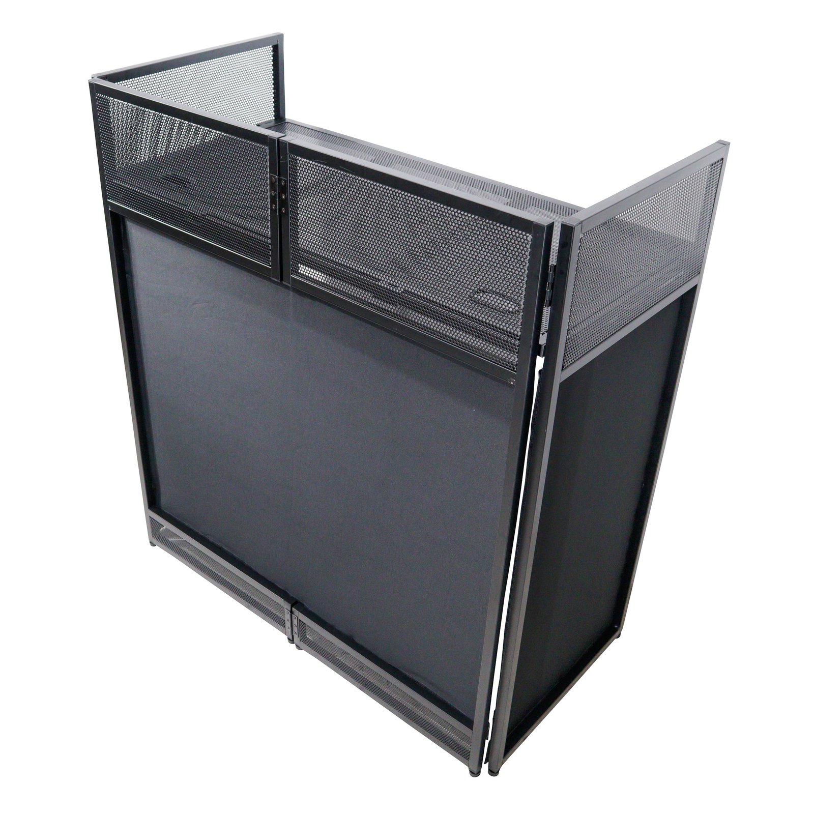 ProX XF-VISTA BL MK2 VISTA DJ Booth Facade Table Station with White / Black Scrim kit and Padded Travel Bag | Black Hardware - Image 2
