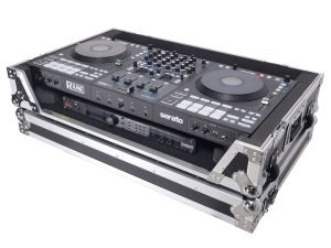 ProX XS-RANEFOURW Flight Style Road Case For RANE Four DJ Controller with 1U Rack Space and Wheels