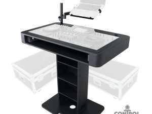 ProX XZF-DJCTBLCASE Control Tower DJ Podium with Road Cases for Pioneer DDJ-REV7 XDJ-XZ DDJ-1000 RANE One BL