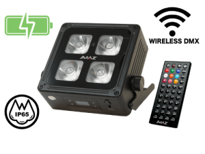 JMAZ MAD PAR 4IP 60W RGBWA+UV LED Battery Powered Outdoor Uplight
