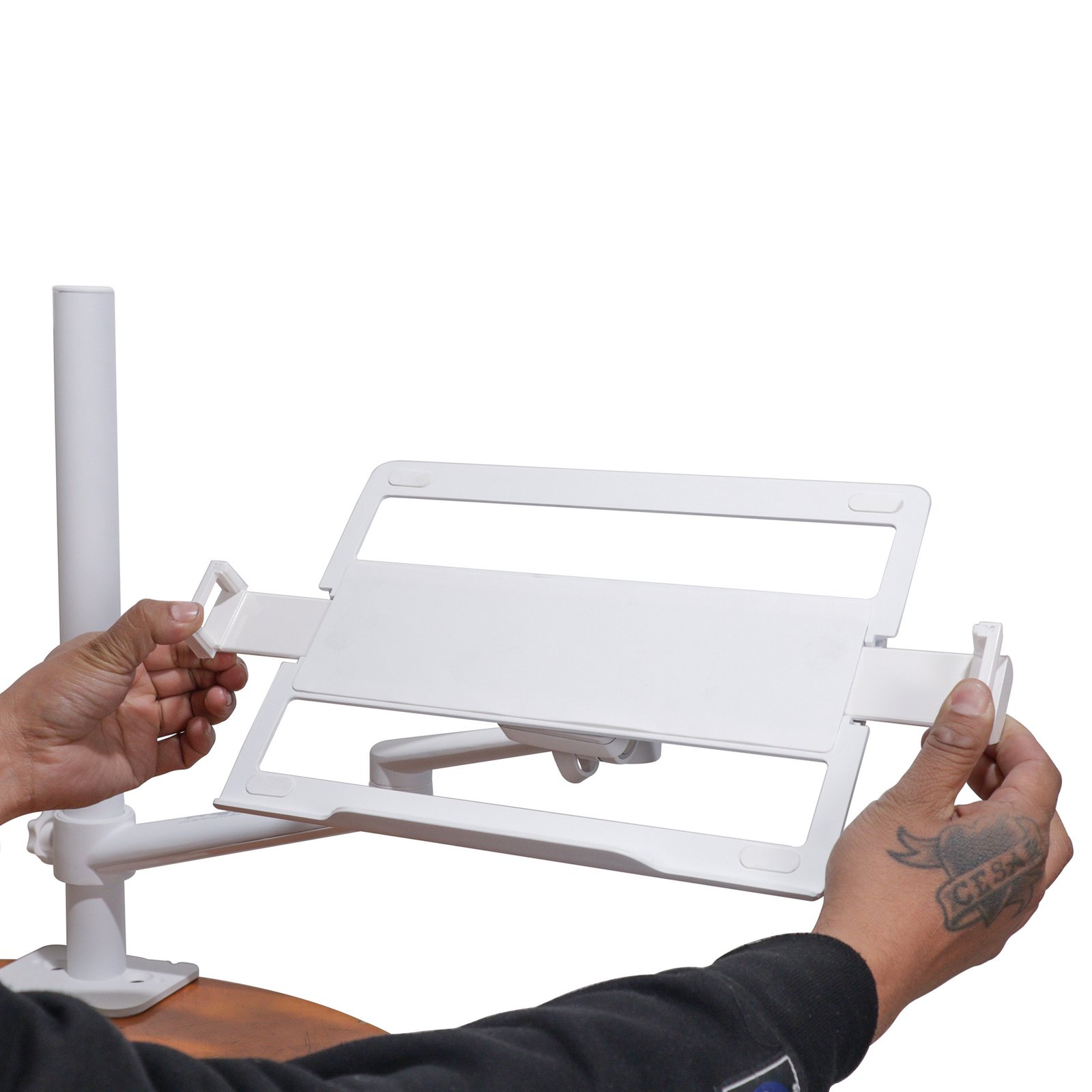 ProX White Adjustable Arm Mount Mount Stand For 12-17" Laptop WH - Image 4